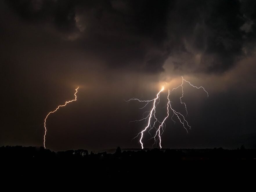 time lapse photography of lightning during storm