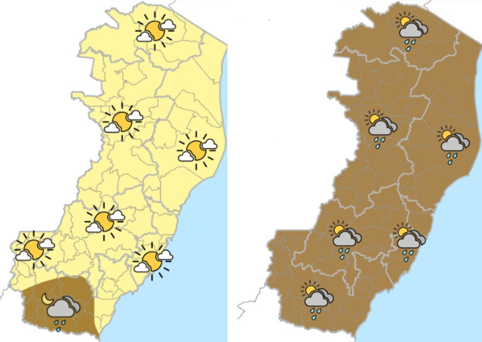 ES recebe alerta de chuvas intensas; veja a previsão do tempo para o fim de semana
