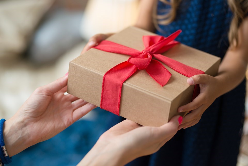 young girl with a present 1