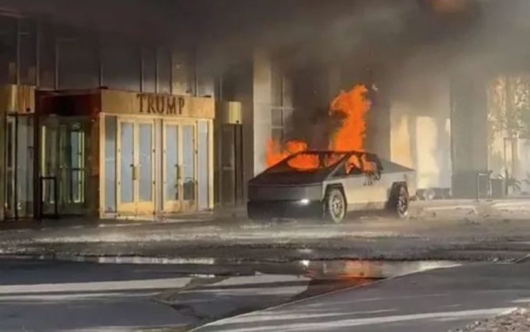 Carro da Tesla explode em frente a hotel de Trump e mata 1 pessoa em Las Vegas