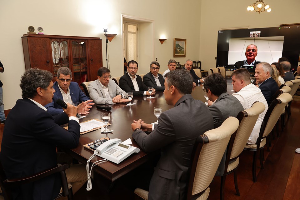 O plano de investimentos da Arcelor Mittal foi anunciado nesta quinta-feira (6), em coletiva de imprensa no Palácio Anchieta, Vitória. Foto Hélio Filho/Secom