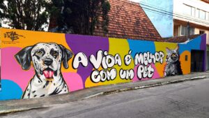 Mural da Clínica Veterinária Praia da Costa, em Vila Velha/ES. Foto: Divulgação