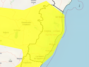 Espírito Santo recebe alerta de perigo por causa de chuvas em todas as cidades