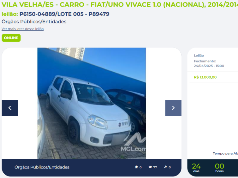 De lotes a veículos: Vila Velha realiza leilão de bens em abril