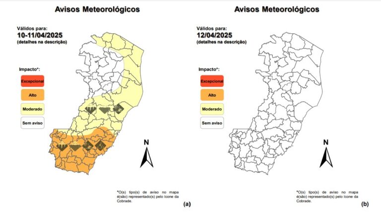 Defesa Civil alerta para a previsão de chuvas fortes em grande parte do ES