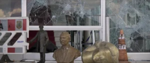 Prédio do Supremo Tribunal Federal (STF) vandalizado durante os atos golpistas de 8 de janeiro