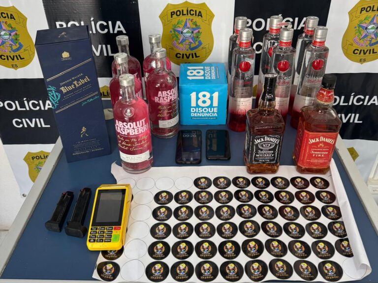 Bebidas alcoólicas falsificadas em SP são apreendidas no ES; responsável está preso