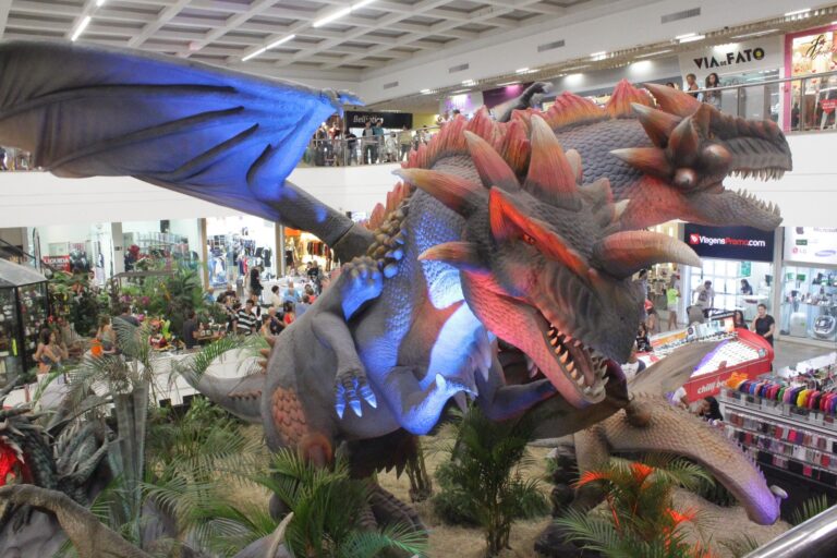Exposição Internacional de Dragões com gigantes animatrônicos chega a Cariacica